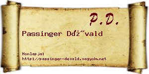 Passinger Dévald névjegykártya